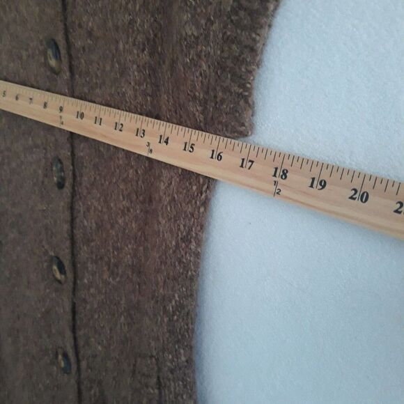 Fenn Wright Mansion Alpaca Wool Sweater Womens Med Brown Button Up Longline Shor - Picture 7 of 9